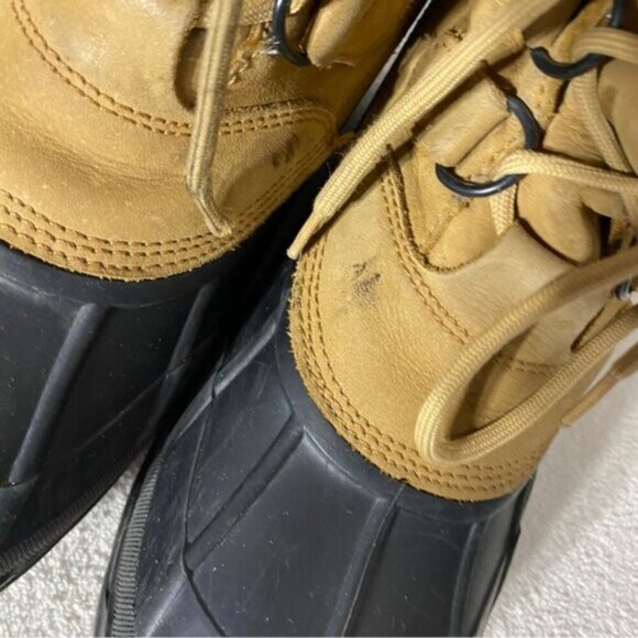 Vintage Kamik Alborg Tan Leather W Rubber Lace Up Winter Boots 11 - Picture 11 of 16